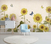 3D Yellow Sunflower Wall Mural Wallpaper 271- Jess Art Decoration