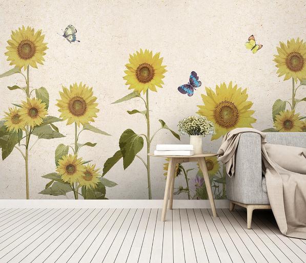 3D Yellow Sunflower Wall Mural Wallpaper 271- Jess Art Decoration