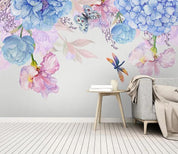 3D Blue Pink Floral Butterfly Dragonfly Wall Mural Wallpaper 225- Jess Art Decoration