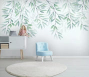 3D Green Leaves Branch Wall Mural Wallpaper 220- Jess Art Decoration