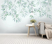 3D Green Leaves Branch Wall Mural Wallpaper 220- Jess Art Decoration