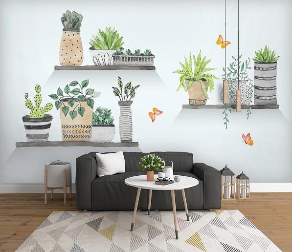 3D Cactus Plants Wall Mural Wallpaper 160- Jess Art Decoration