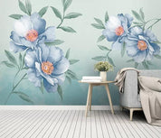 3D Blue Floral Wall Mural Wallpaper 444- Jess Art Decoration