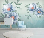 3D Blue Floral Wall Mural Wallpaper 444- Jess Art Decoration