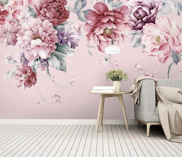 3D Pink Floral Wall Mural Wallpaper 455- Jess Art Decoration