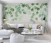 3D Green Leaves Branch Wall Mural Wallpaper 310- Jess Art Decoration