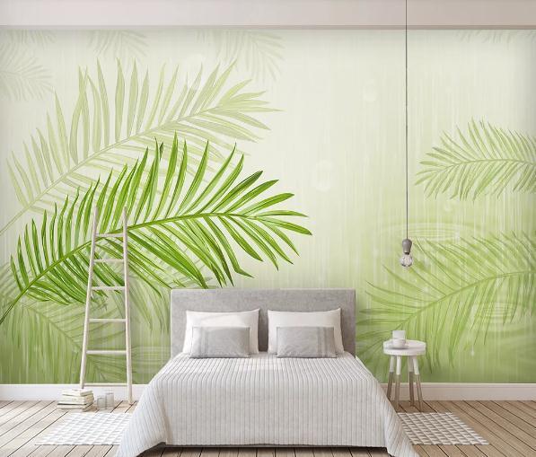 3D Green Leaves Wall Mural Wallpaper 312- Jess Art Decoration