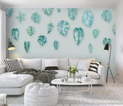 3D Green Tropical Leaves Wall Mural Wallpaper 434- Jess Art Decoration