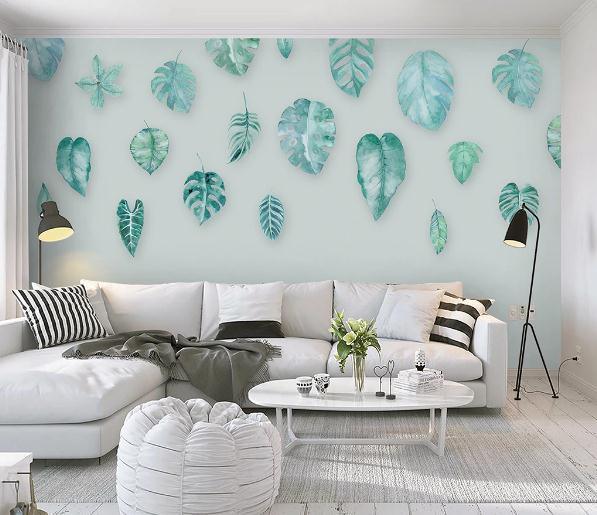 3D Green Tropical Leaves Wall Mural Wallpaper 434- Jess Art Decoration