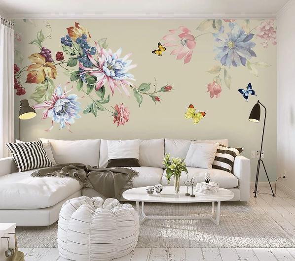 3D Floral Butterfly Wall Mural Wallpaper 431- Jess Art Decoration