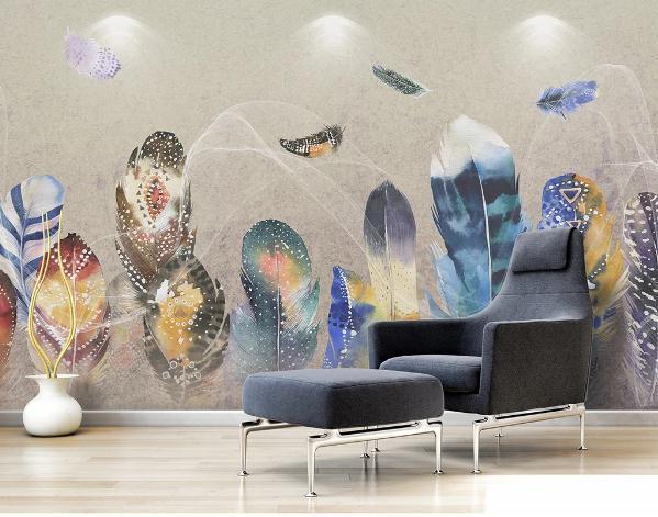 3D Feather Wall Mural Wallpaper 298- Jess Art Decoration