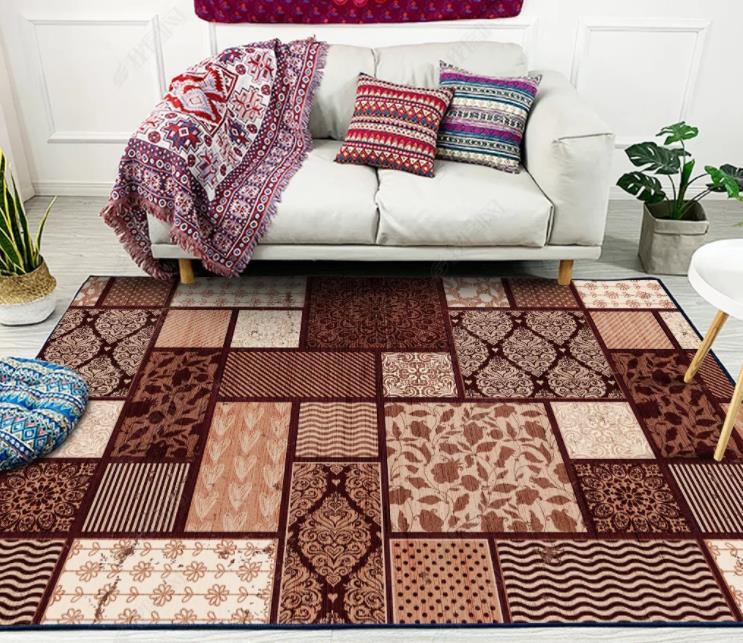 3D Bohemian Geometric Pattern Non-Slip Rug Mat 98- Jess Art Decoration