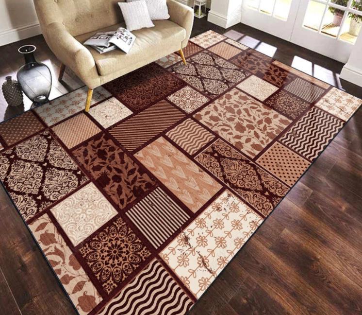 3D Bohemian Geometric Pattern Non-Slip Rug Mat 98- Jess Art Decoration