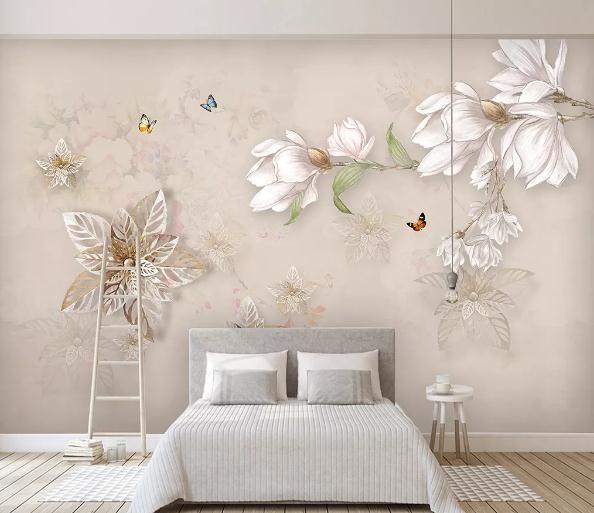 3D Blossom Flower Floral Wall Mural Wallpaper 437- Jess Art Decoration