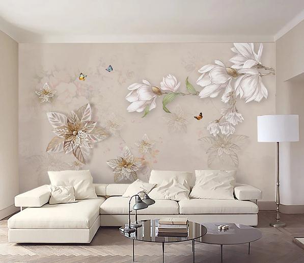3D Blossom Flower Floral Wall Mural Wallpaper 437- Jess Art Decoration