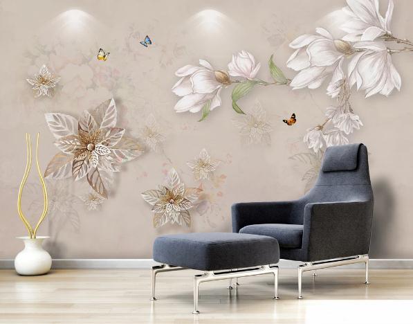 3D Blossom Flower Floral Wall Mural Wallpaper 437- Jess Art Decoration