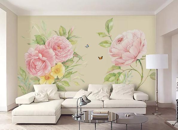 3D Pink Floral Wall Mural Wallpaper 458- Jess Art Decoration