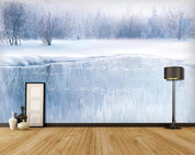 3D Blue Forest Winter Wall Mural Wallpaper 304- Jess Art Decoration