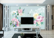 3D Blue Rose Floral Wall Mural Wallpaper 349- Jess Art Decoration