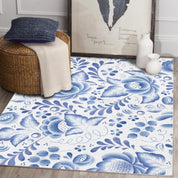 3D Abstract Blue Flower Pattern Non-Slip Rug Mat 115- Jess Art Decoration