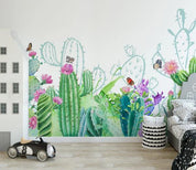 3D Green Cactus Wall Mural Wallpaper 140- Jess Art Decoration