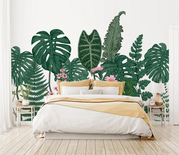 3D Green Tropical Plants Floral Wall Mural Wallpaper 147- Jess Art Decoration