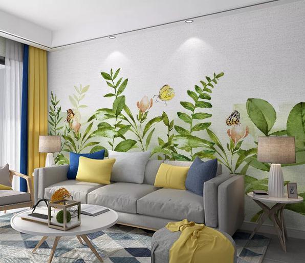 3D Green Floral Plants Wall Mural Wallpaper 142- Jess Art Decoration