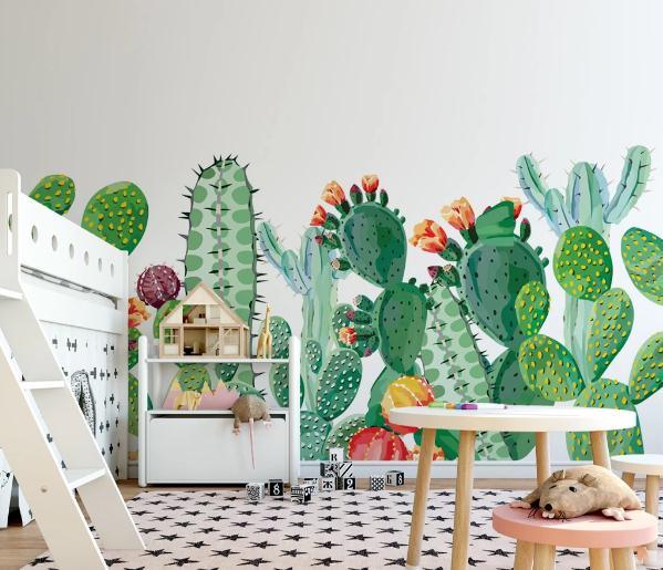 3D Green Cactus Wall Mural Wallpaper 302- Jess Art Decoration