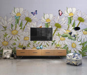 3D White Daisy Floral Wall Mural Wallpaper 168- Jess Art Decoration