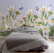 3D White Daisy Floral Wall Mural Wallpaper 168- Jess Art Decoration