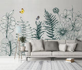3D Green Floral Plants Wall Mural Wallpaper 124- Jess Art Decoration
