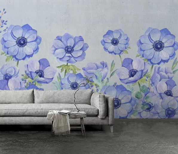 3D Blue Floral Wall Mural Wallpaper 239- Jess Art Decoration