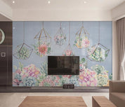 3D Blue Succulents Wall Mural Wallpaper 193- Jess Art Decoration