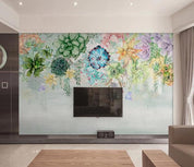 3D Plants Succulents Wall Mural Wallpaper 471- Jess Art Decoration