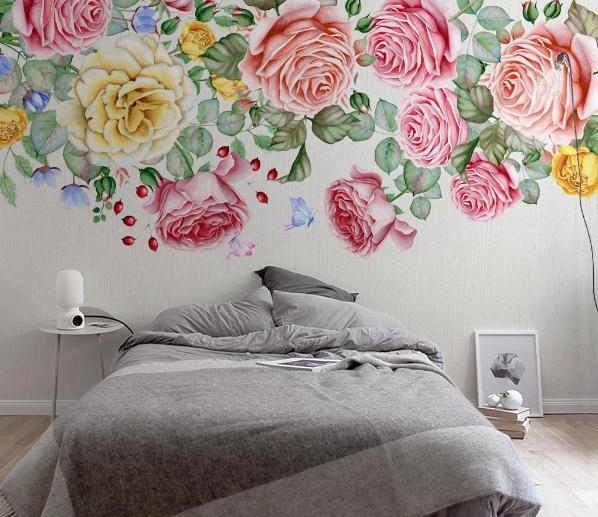 3D Red Rose Floral Wall Mural Wallpaper 163- Jess Art Decoration