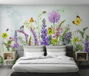 3D Floral Lavender Hydrangea Wall Mural Wallpaper 182- Jess Art Decoration