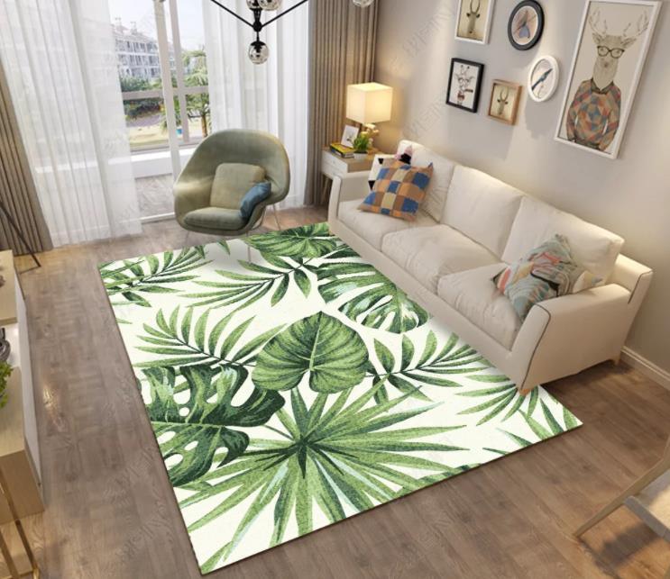3D Tropical Green Leaves Non-Slip Rug Mat 229- Jess Art Decoration