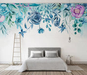 3D Blue Floral Leaves Wall Mural Wallpaper 121- Jess Art Decoration