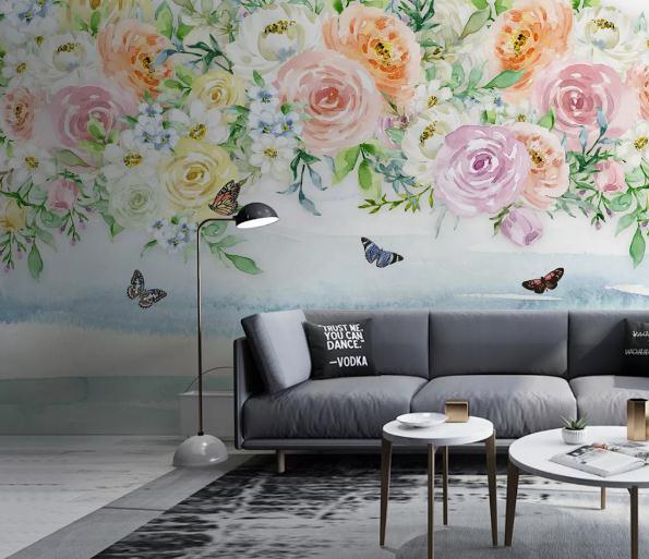 3D Floral Vine Rose Wall Mural Wallpaper 181- Jess Art Decoration