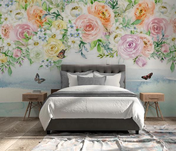 3D Floral Vine Rose Wall Mural Wallpaper 181- Jess Art Decoration