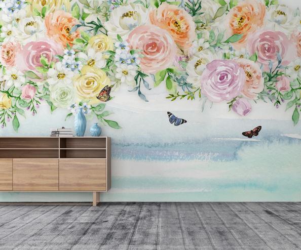 3D Floral Vine Rose Wall Mural Wallpaper 181- Jess Art Decoration
