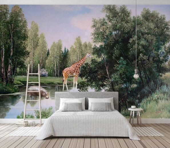 3D Forest Landscape Oil Painting Wall Mural Wallpaper 295- Jess Art Decoration