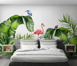 3D Flamingo Leaves Plants Wall Mural Wallpaper 123- Jess Art Decoration