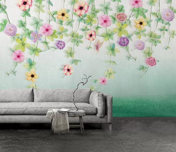 3D Floral Vine Wall Mural Wallpaper 381- Jess Art Decoration