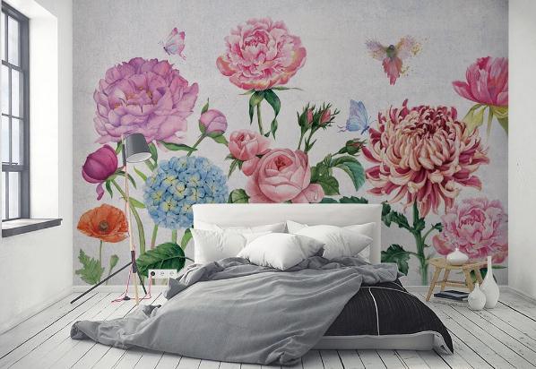 3D Pink Floral Hydrangea Wall Mural Wallpaper 376- Jess Art Decoration