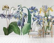 3D Blue Floral Plants Wall Mural Wallpaper 277- Jess Art Decoration