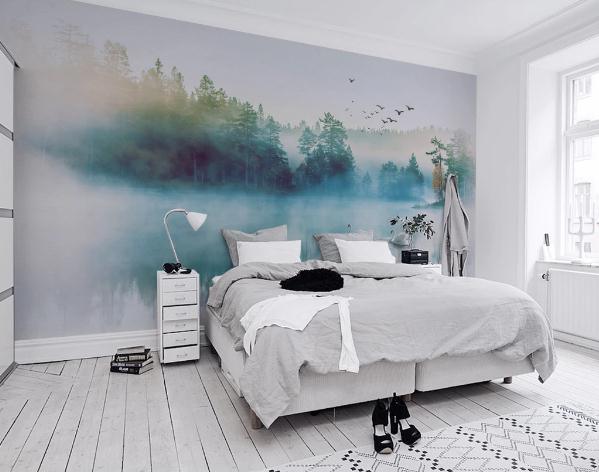 3D Blue Forest Bird Wall Mural Wallpaper 365- Jess Art Decoration