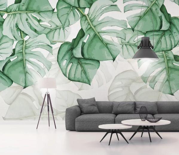 3D Green Tropical Leaves Wall Mural Wallpaper 338- Jess Art Decoration