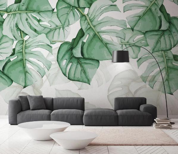 3D Green Tropical Leaves Wall Mural Wallpaper 338- Jess Art Decoration