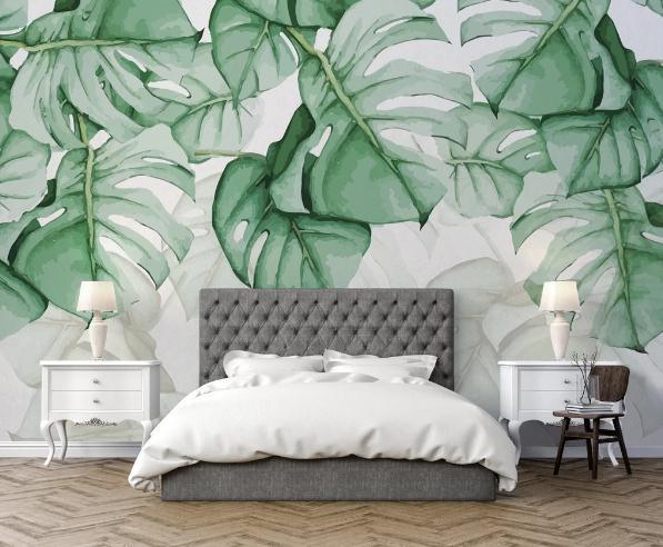 3D Green Tropical Leaves Wall Mural Wallpaper 338- Jess Art Decoration